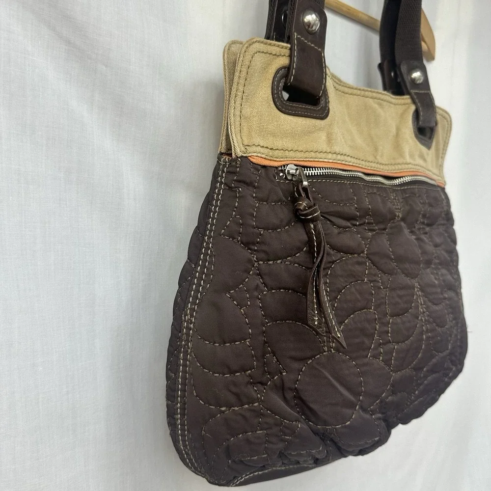 Fossil Key‎ Per Brown Fabric & Canvas Brown Floral Print Shoulder Bag 13
